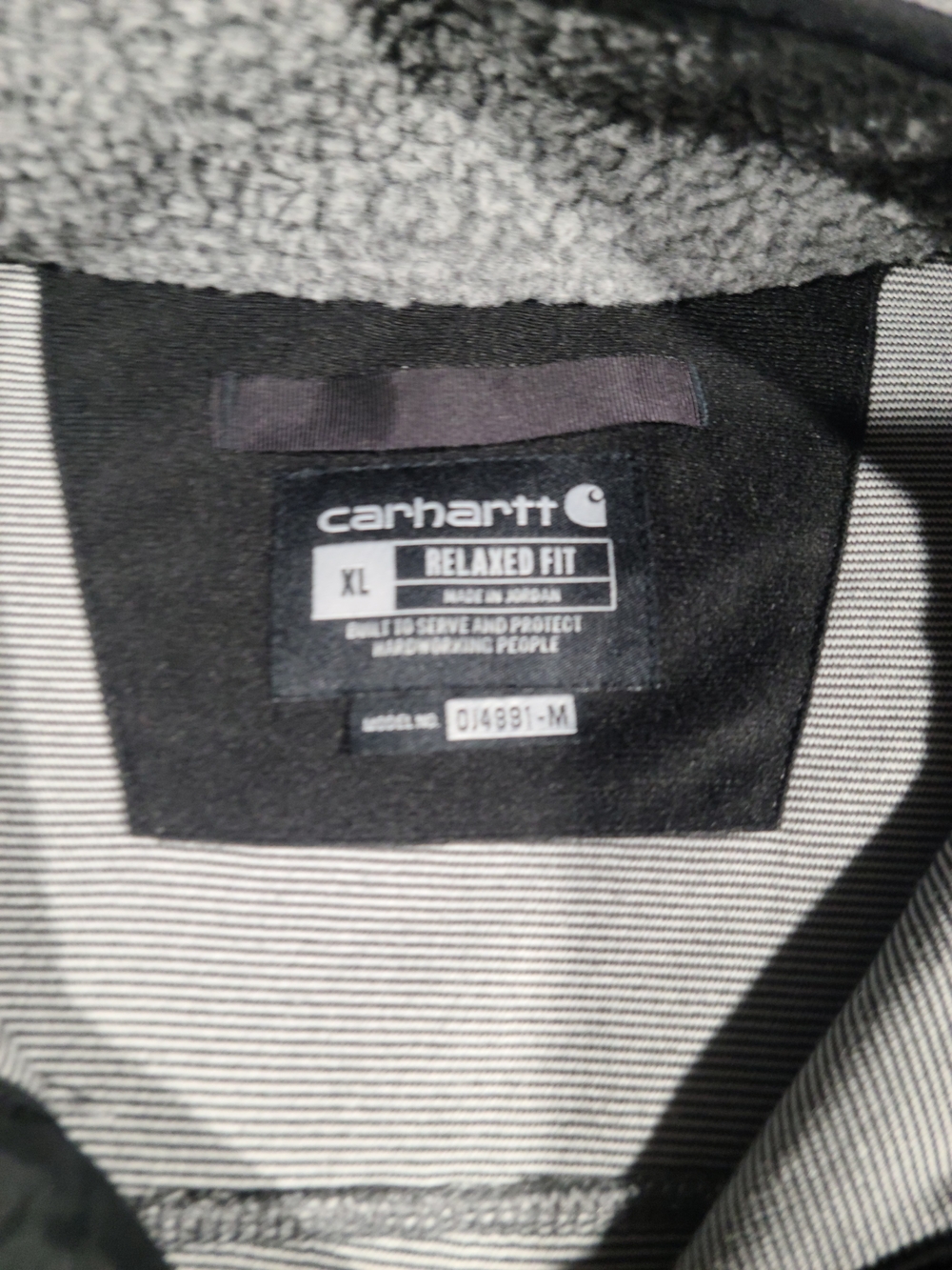 Carhartt Men's XL Gray Sherpa Fleece Snap Pullover Relaxed Fit - Picture 3 of 6